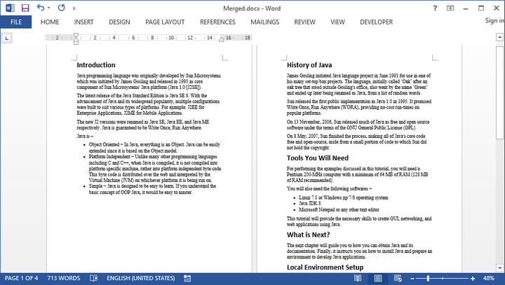 How To Split Or Merge Word Documents In Java